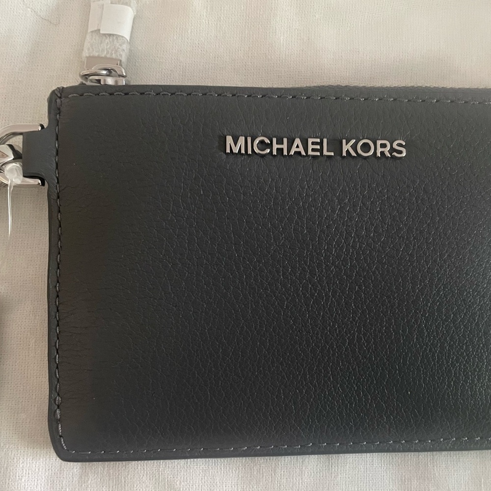 Michael Kors Jet Set Gray Leather Mini wallet NWT